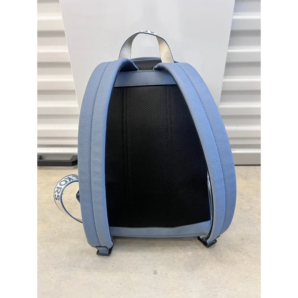 Michael Kors Cooper Bag Mens Large Blue Gray Logo Jacquard Commuter Backpack